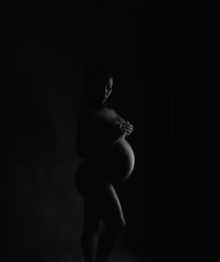 Alpharetta Georgia Boudoir Photography nude maternity boudoir photography in black and white